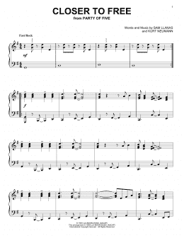 page one of Closer To Free (Piano Solo)