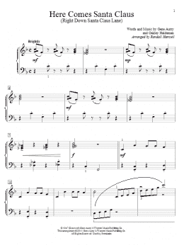 page one of Here Comes Santa Claus (Right Down Santa Claus Lane) (Educational Piano)