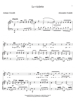 page one of Le Violette (Piano & Vocal)