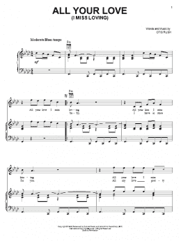 page one of All Your Love (I Miss Loving) (Piano, Vocal & Guitar Chords (Right-Hand Melody))