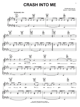 page one of Crash Into Me (Piano, Vocal & Guitar Chords (Right-Hand Melody))