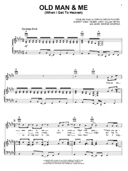 page one of Old Man & Me (When I Get To Heaven) (Piano, Vocal & Guitar Chords (Right-Hand Melody))