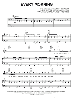 page one of Every Morning (Piano, Vocal & Guitar Chords (Right-Hand Melody))