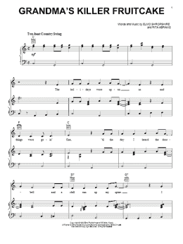 page one of Grandma's Killer Fruitcake (Piano, Vocal & Guitar Chords (Right-Hand Melody))