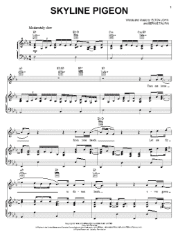 page one of Skyline Pigeon (Piano, Vocal & Guitar Chords (Right-Hand Melody))