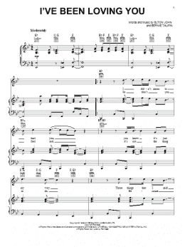 page one of I've Been Loving You (Piano, Vocal & Guitar Chords (Right-Hand Melody))