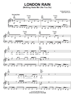 page one of London Rain (Nothing Heals Me Like You Do) (Piano, Vocal & Guitar Chords (Right-Hand Melody))