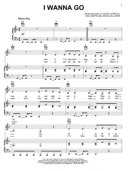page one of I Wanna Go (Piano, Vocal & Guitar Chords (Right-Hand Melody))