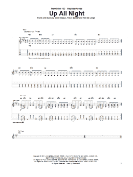 page one of Up All Night (Guitar Tab)