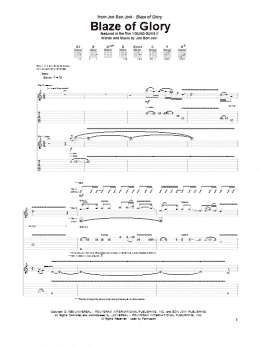 page one of Blaze Of Glory (Guitar Tab)