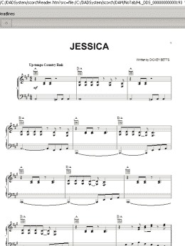 page one of Jessica (Piano Solo)