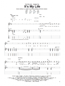 page one of It's My Life (Guitar Tab)