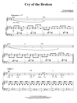 page one of Cry Of The Broken (Piano, Vocal & Guitar Chords (Right-Hand Melody))