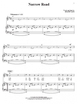 page one of Narrow Road (Piano, Vocal & Guitar Chords (Right-Hand Melody))