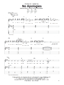 page one of No Apologies (Guitar Tab)