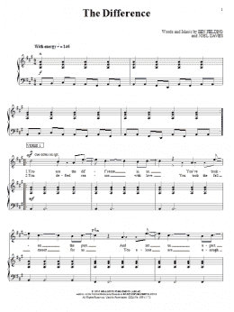 page one of The Difference (Piano, Vocal & Guitar Chords (Right-Hand Melody))
