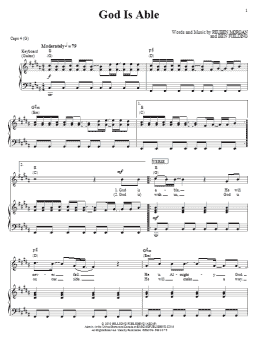 page one of God Is Able (Piano, Vocal & Guitar Chords (Right-Hand Melody))