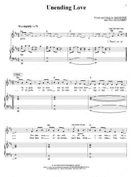 page one of Unending Love (Piano, Vocal & Guitar Chords (Right-Hand Melody))