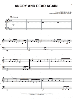 page one of Angry And Dead Again (Easy Piano)