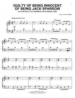page one of Guilty Of Being Innocent Of Being Jack Sparrow (Easy Piano)