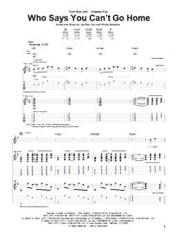 page one of Who Says You Can't Go Home (Guitar Tab)