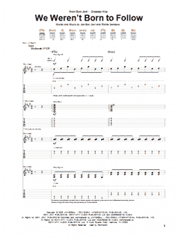 page one of We Weren't Born To Follow (Guitar Tab)