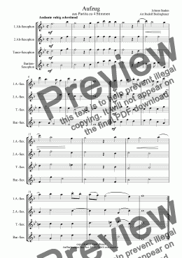 page one of Aufzug  Saxophonquartett