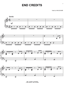 page one of End Credits (Easy Piano)