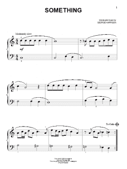 page one of Something (Beginning Piano Solo)