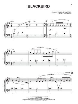 page one of Blackbird (Big Note Piano)