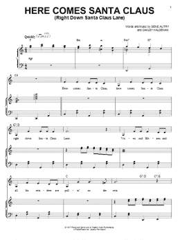 page one of Here Comes Santa Claus (Right Down Santa Claus Lane) (Piano & Vocal)