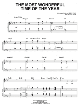 page one of The Most Wonderful Time Of The Year (Piano & Vocal)