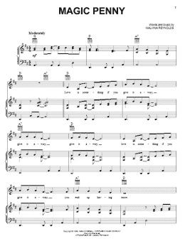 page one of Magic Penny (Piano, Vocal & Guitar Chords (Right-Hand Melody))