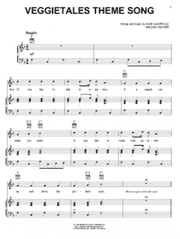 page one of VeggieTales Theme Song (Piano, Vocal & Guitar Chords (Right-Hand Melody))