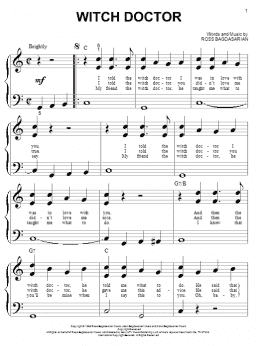 page one of Witch Doctor (Big Note Piano)