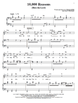 page one of 10,000 Reasons (Bless The Lord) (Piano, Vocal & Guitar Chords (Right-Hand Melody))