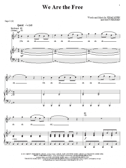 page one of We Are The Free (Piano, Vocal & Guitar Chords (Right-Hand Melody))