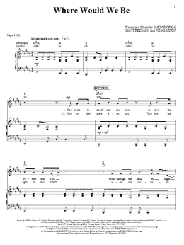 page one of Where Would We Be (Piano, Vocal & Guitar Chords (Right-Hand Melody))