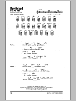 page one of Bewitched (Guitar Chords/Lyrics)