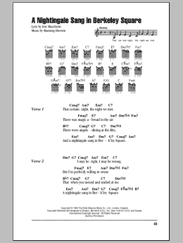 page one of A Nightingale Sang In Berkeley Square (Guitar Chords/Lyrics)