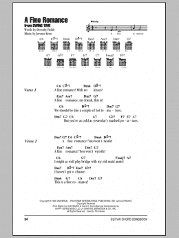 page one of A Fine Romance (Guitar Chords/Lyrics)