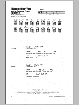 page one of I Remember You (Guitar Chords/Lyrics)