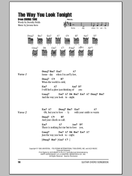 page one of The Way You Look Tonight (Guitar Chords/Lyrics)