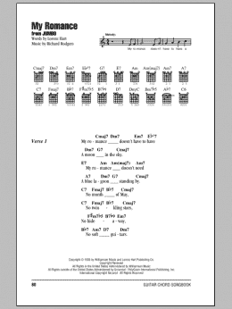 page one of My Romance (Guitar Chords/Lyrics)