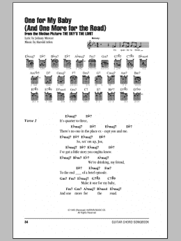 page one of One For My Baby (And One More For The Road) (Guitar Chords/Lyrics)