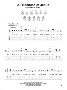 page one of All Because Of Jesus (Easy Guitar Tab)