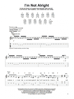 page one of I'm Not Alright (Easy Guitar Tab)