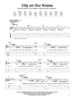 page one of City On Our Knees (Easy Guitar Tab)