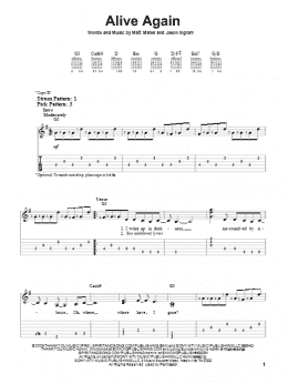 page one of Alive Again (Easy Guitar Tab)