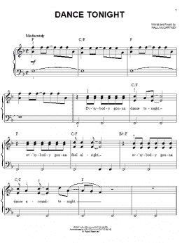 page one of Dance Tonight (Easy Piano)